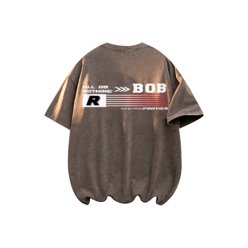 BOBBY ABLEY Tie Dye Washable Distressed Heavyweight Off The Shoulder T Shirt Unisex-10