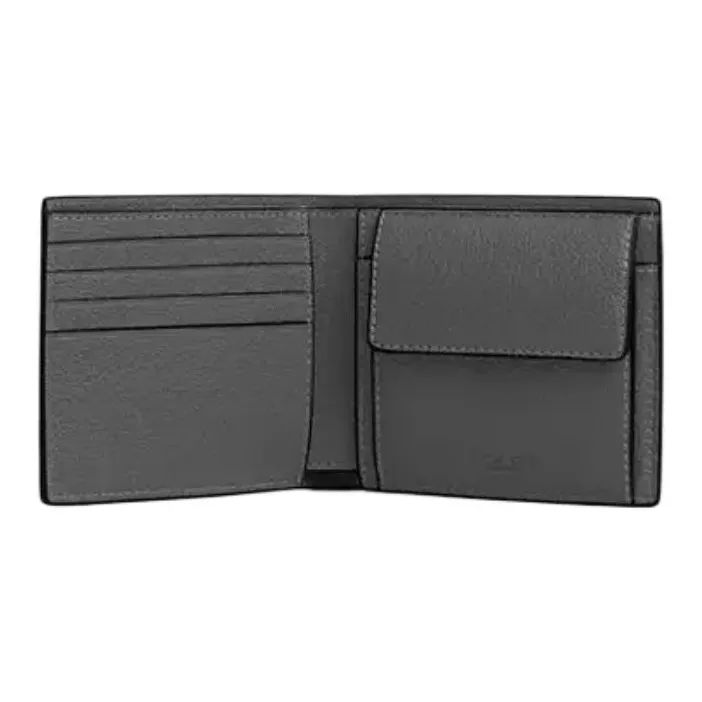 COACH Smooth Calf Leather Wallet Mini Men's Black-1
