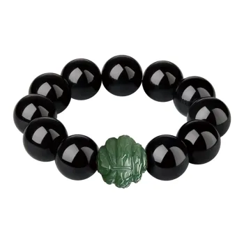 Moonstone Edge Obsidian Jade Bracelets Men's