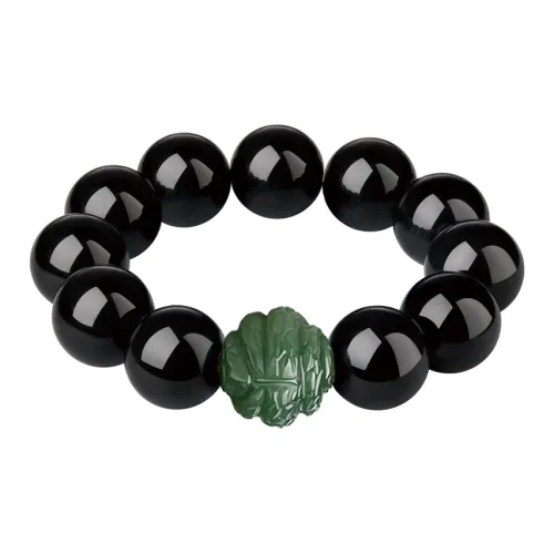 Moonstone Edge Obsidian Jade Bracelets Men's