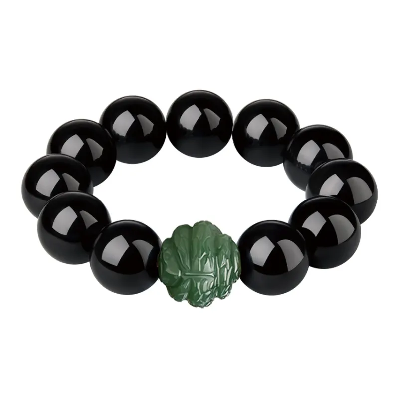 Moonstone Edge Obsidian Jade Bracelets Men's-5