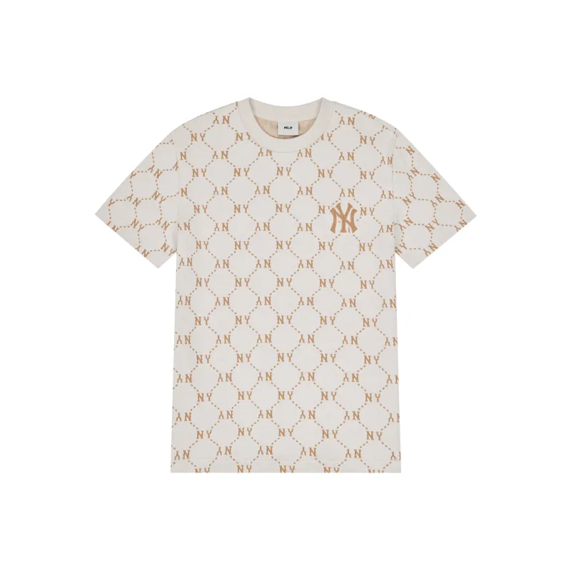 MLB MONOGRAM Collection New York Yankees T-Shirt Unisex Cream-0
