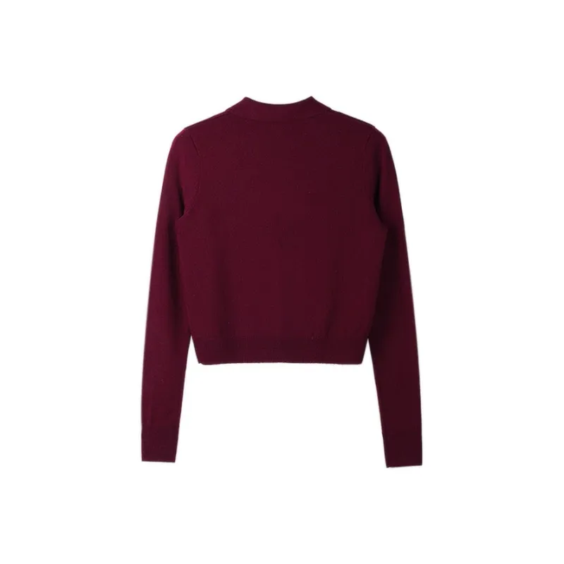 DRAGON FACE Cashmere Sweater Women's Angora Red-1