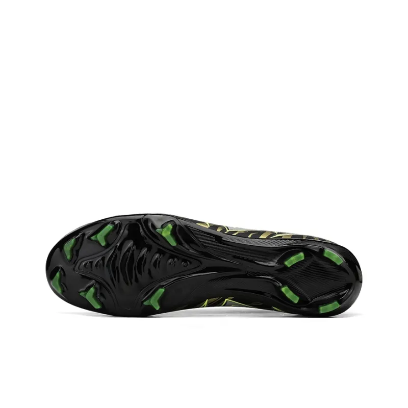 VAKY Soccer Shoes Unisex Low Top Black Gold/White Gray-4