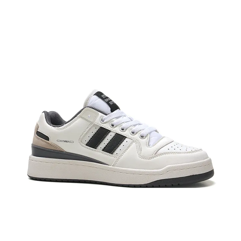 STUR YSN Wear resistant And Lightweight Low Top Skateboard Shoes Unisex White Dark Gray-3