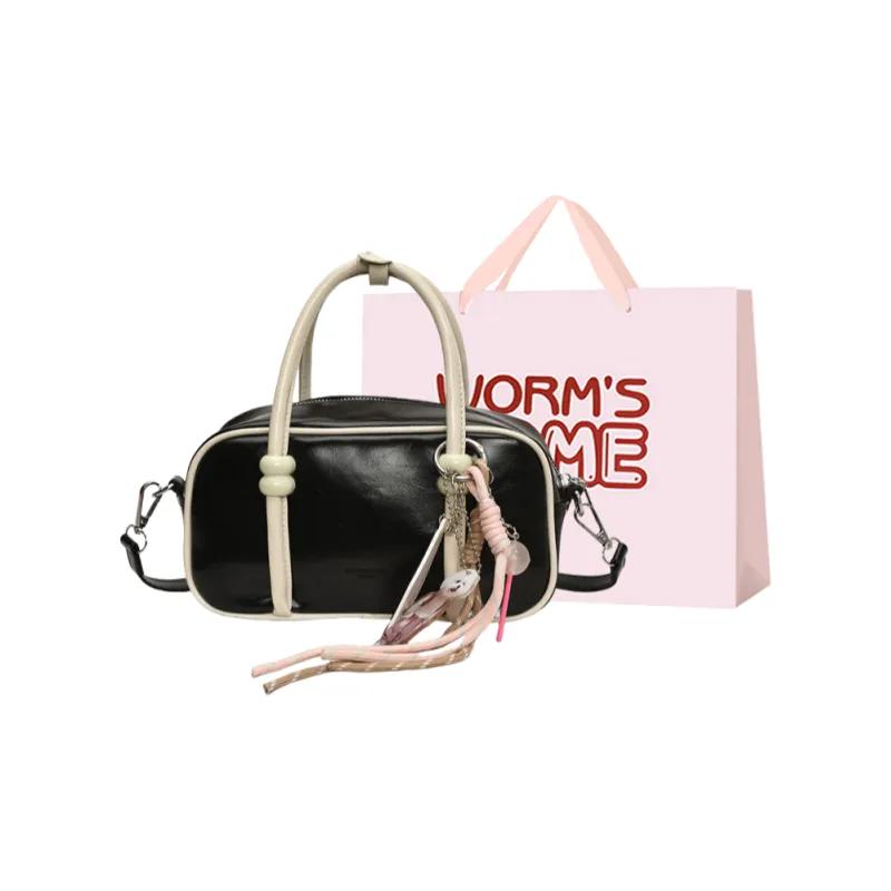 Worm's Home PU Bowling Bag Handbag Women's Multicolor-4
