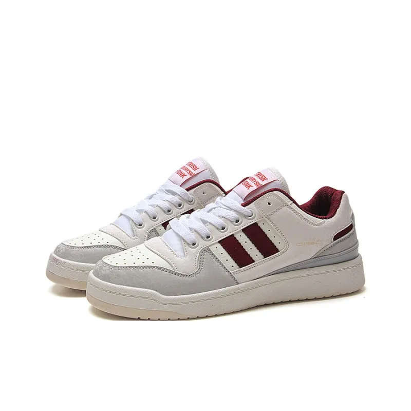 STUR YSN Wear resistant And Lightweight Low Top Skateboard Shoes Unisex White Purple Red-1