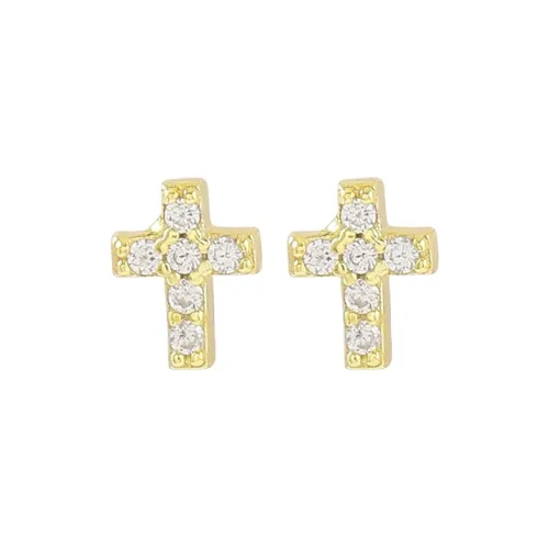 RSNY Rhodium plated Copper Stud Earrings Womens