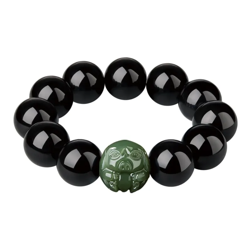Moonstone Edge Obsidian Jade Bracelets Men's-16