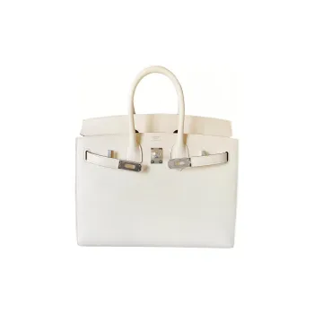 HERMES Birkin Cow Leather Birkin Bag Handbags 30 Women's Cream White