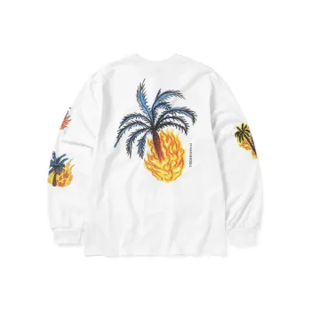 Thisisneverthat SS24 Burning Palm Tree L/S Tee T Shirt Unisex White