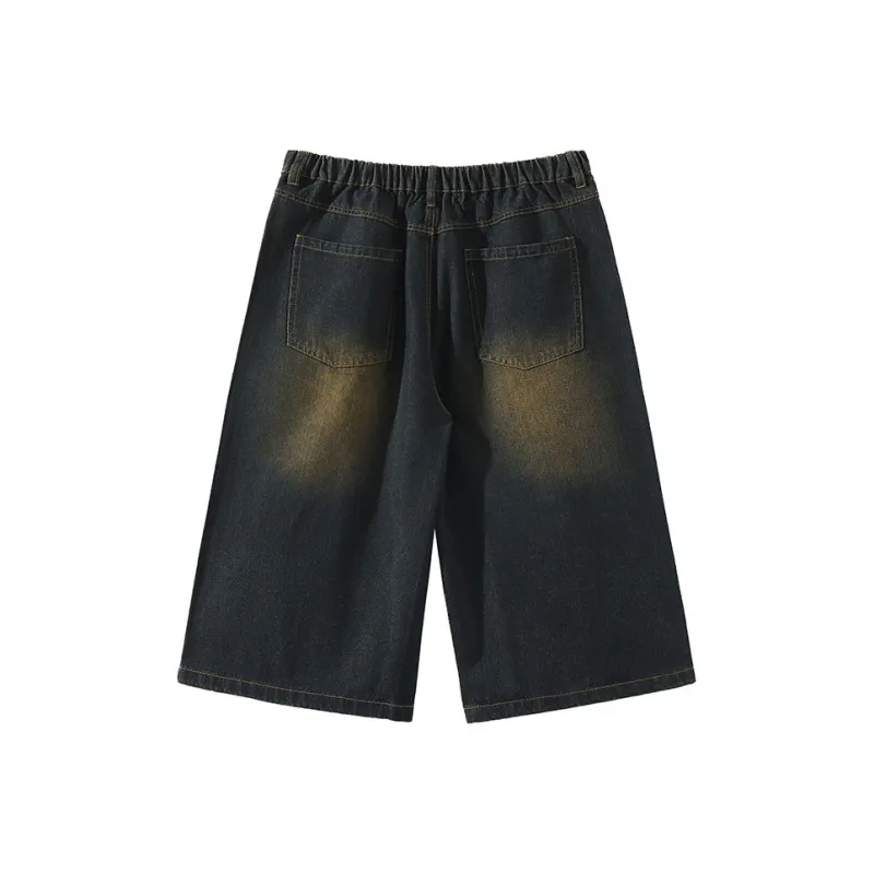 BRUMAIRE Denim Shorts Unisex Vintage Blue Includes Brooch-1