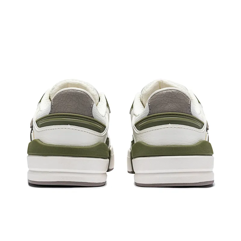 Anta Street Naughty Anti-Slip Wear-Resistant Low-Top Skateboard Shoes Women's White Green-4