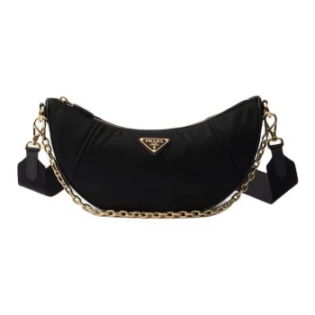 PRADA Re Nylon Recycled Nylon Crescent Bag Shoulder Bag Women's Black