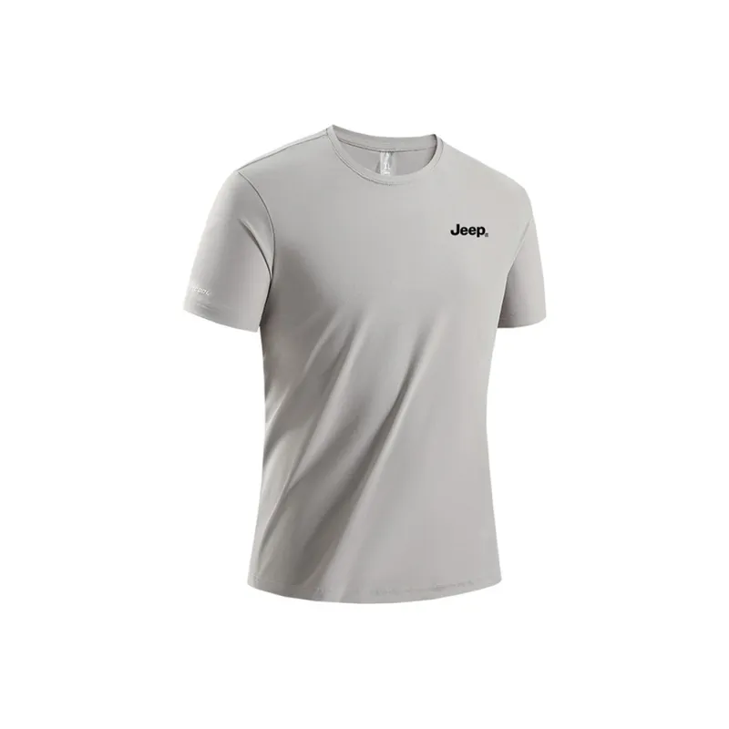 Jeep Summer Sports Running Loose Fit Crew Neck Breathable Drop Shoulder Short Sleeved T Shirts Unisex-20