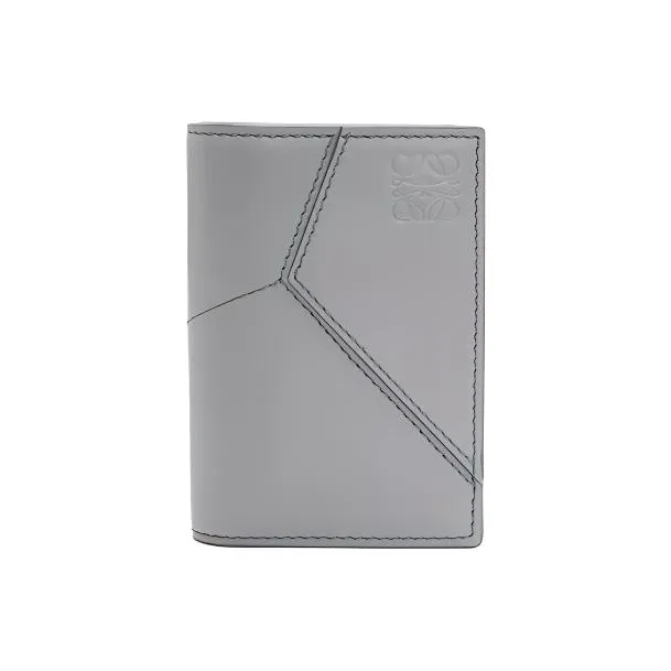 LOEWE Puzzle Cow Leather Card Holder Wallet Men's Asphalt Gray-0