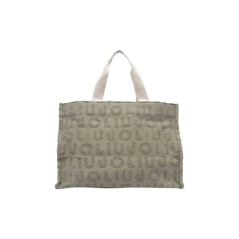 LIU·JO Cotton With Polyester Tote Bag, Shopping Bag, Shoulder Bag, Handbag Women's Green-2