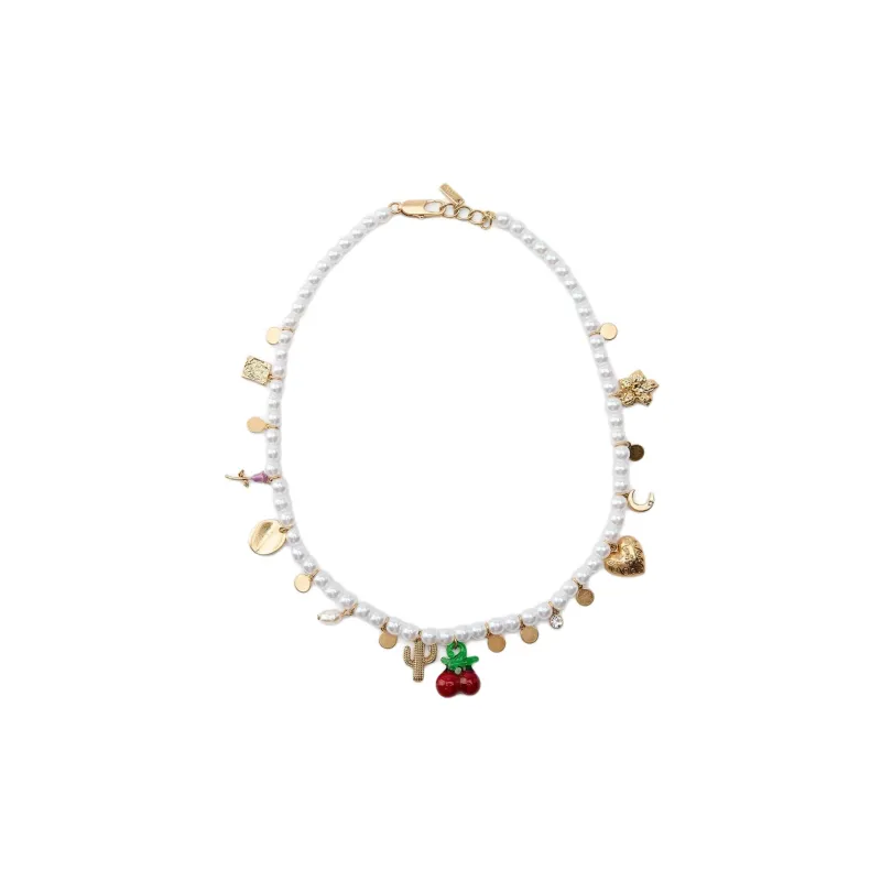 ZARA Zinc Acrylic Plastic Glass Iron Brass Resin Necklaces Women's Gold-1