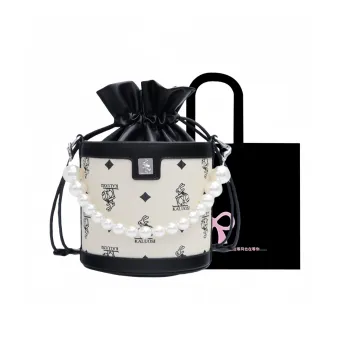 HACIN PU Crossbody One Shoulder Handbag Regular Women's Ecru/Pink