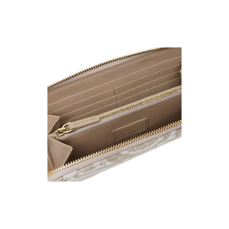 VERSACE Barocco Canvas Wallet Women's Beige-2