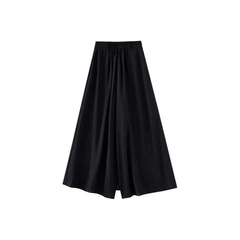 OUNIXUE Summer Casual Pants Loose Fit Women's Black-2