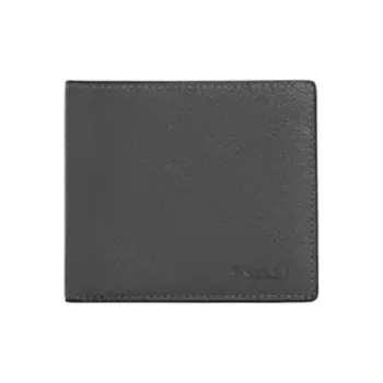 COACH Smooth Calf Leather Wallet Mini Men's Black