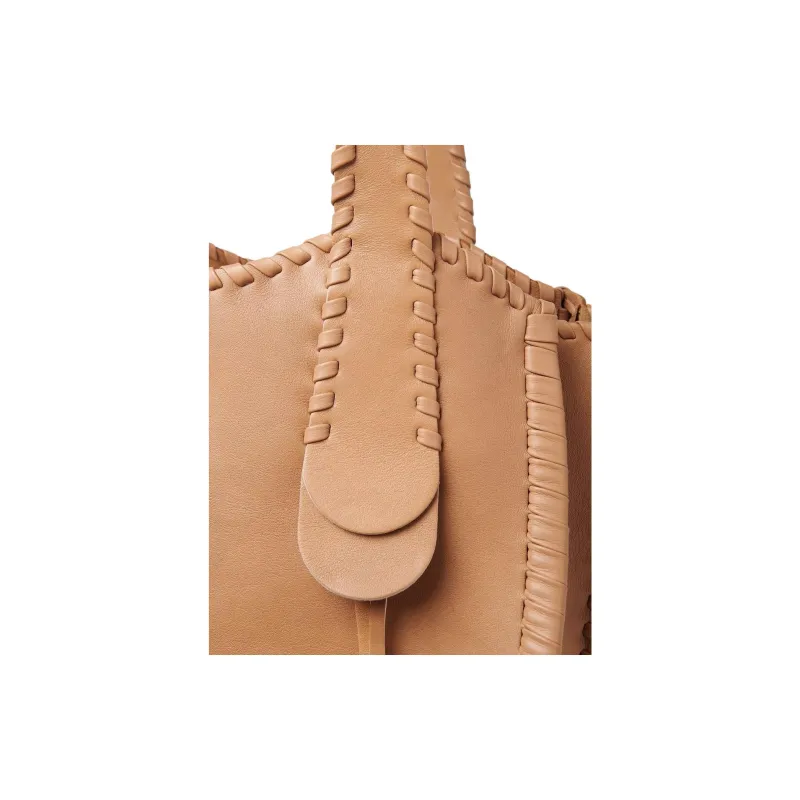Chloe Mony Calfskin Tote Bag, Shopping Bag, Shoulder Bag, Handbag Medium Size Women's Light Tea Brown-3