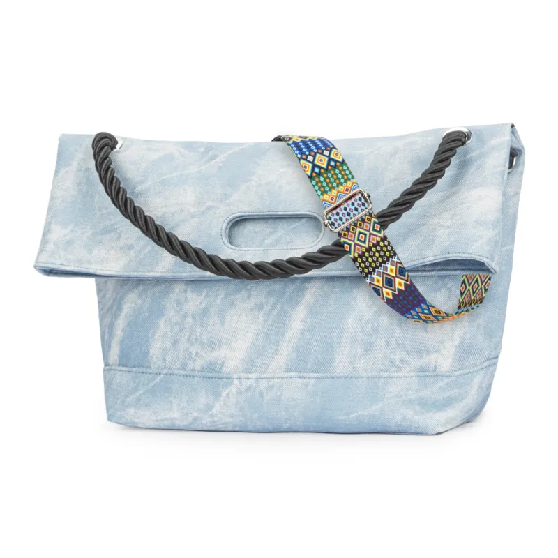 TAKI Soft PU Commute Multi Shoulder Strap Handbag, Tote Bag, Shoulder Bag Regular Unisex Haze Blue-9