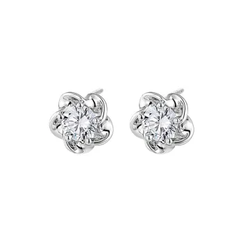 GUDUD 999 Fine Silver Needle Stud Earrings Women's