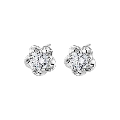 GUDUD 999 Fine Silver Needle Stud Earrings Women's