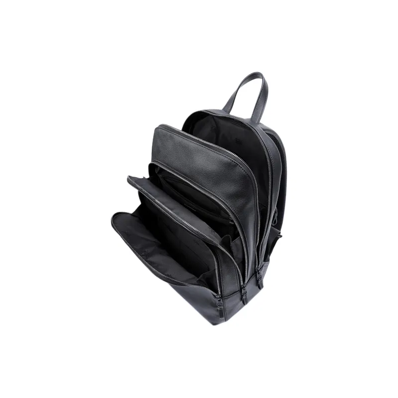 FION Mountain And Sea Journey Series Cow Leather Backpack Regular Men's Black-4
