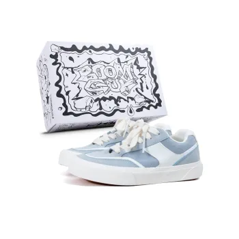 BOOM GUY POW Explosion Energy 100% Anti Slip And Wear Resistant Lightweight Low Top Skateboard Shoes Women's Blue
