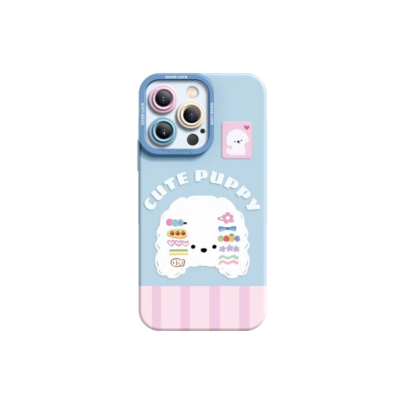I Create My Art Silicone Material Hair Clip Puppy Phone Cases Compatible With Apple Collection Cute Style-3