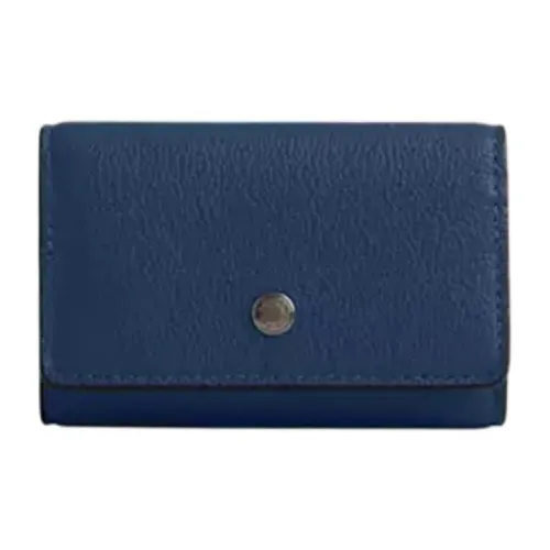 COACH Smooth Leather Key Pouch Mini Men's Dark Blue