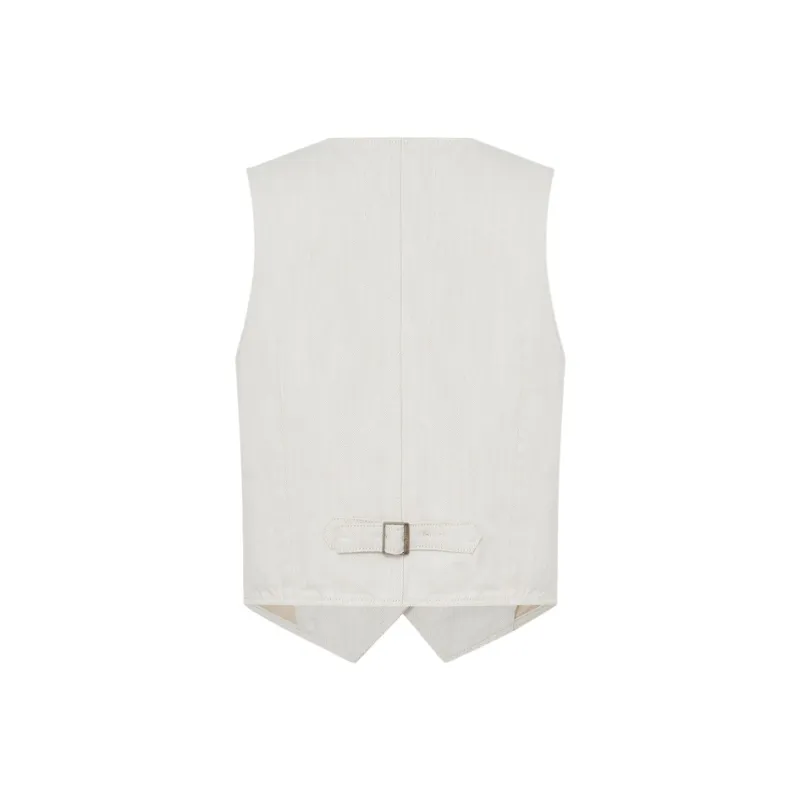 MO&CO Vests Women's Denim White-1