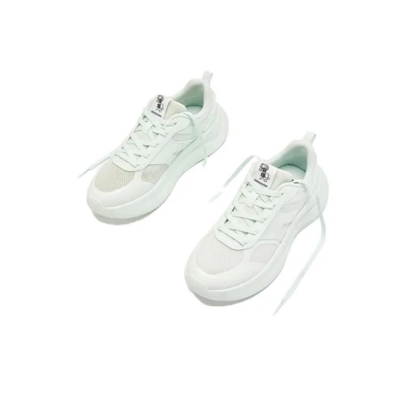 QIAODAN Breathable And Resilient Low Top Casual Shoes Women's Snow Mist Green-2