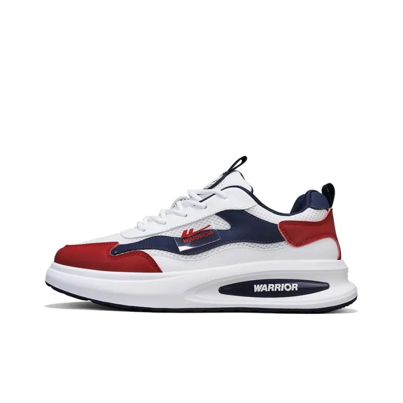 Warrior Slip Resistant, Abrasion Resistant, Breathable Low Top Casual Shoes Men's White Blue Red-0