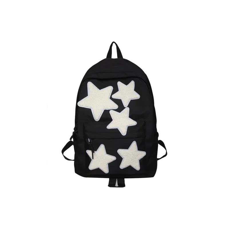 BUBM Nylon Backpack Regular Unisex Black/White/Light Purple/Navy Blue/Peacock Blue-13