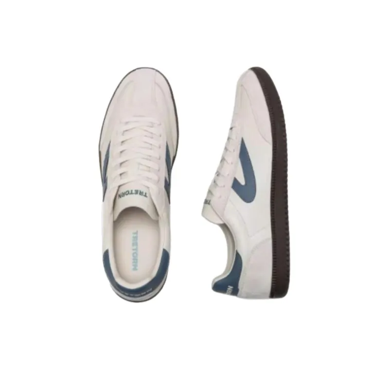 TRETORN COPP T Slip Resistant Low Top Skateboard Shoes Unisex Beige Blue-2