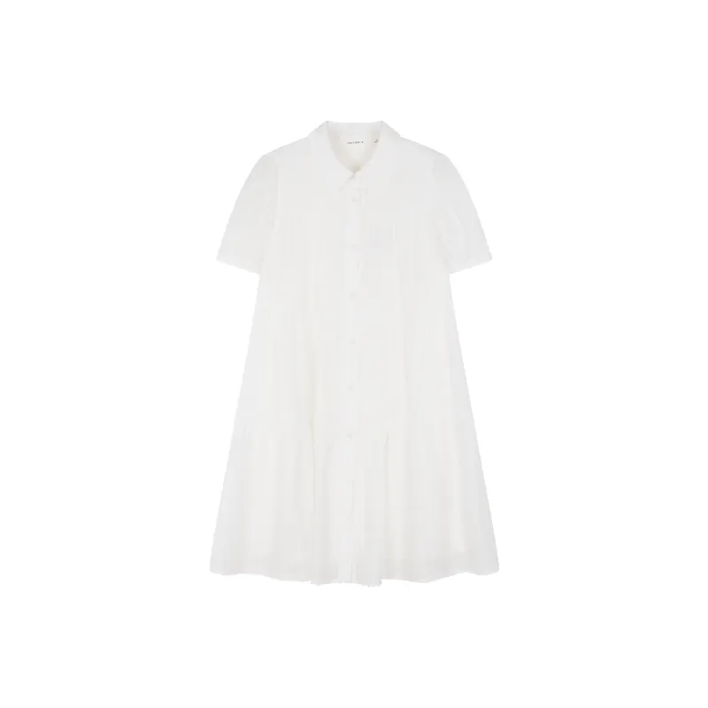 Mo Han Yi Mei Short Sleeved Dress Women's Ecru-3