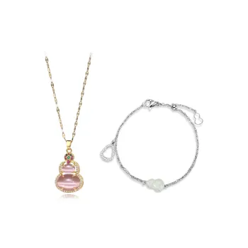 RINGLOVE Glass Cat Eye Necklaces Women's