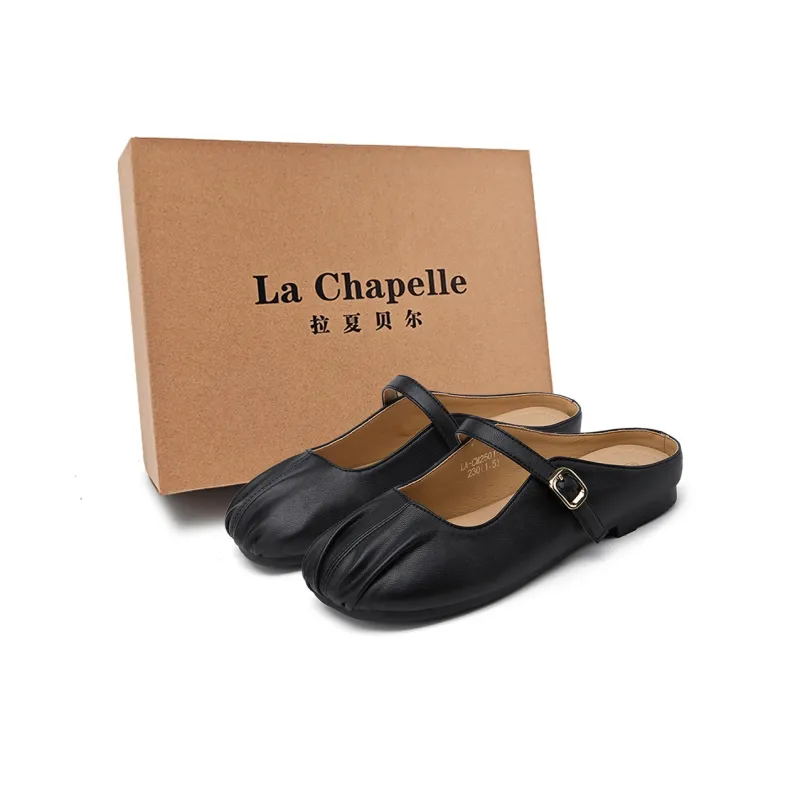 La Chapelle Slip-Resistant Wrap-toe Slippers Women's Black-0