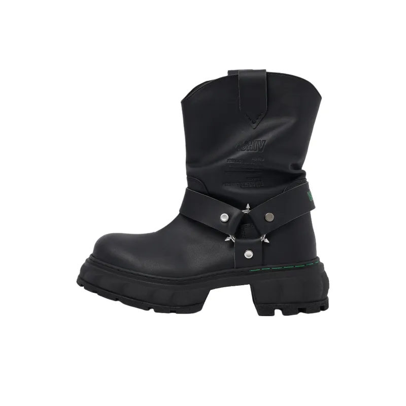 VIRÓN 1987 Mid Ankle Boots Unisex Black-0