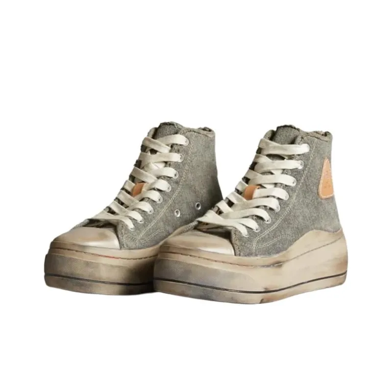 R13 Low Top Canvas Shoes Women's Gray-1