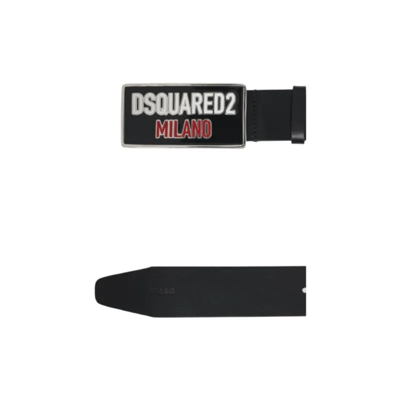 DSQUARED 2 Logo Plaque Buckle Belt-4