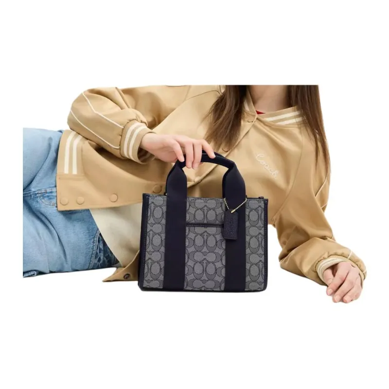 COACH Smith Litchi Grain Leather Tote Bag, Shopping Bag, Crossbody Bag, One Shoulder Handbag Medium Size Women's Black-4
