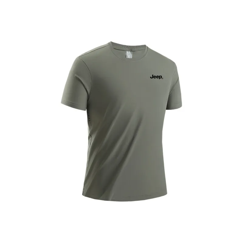 Jeep Summer Sports Running Loose Fit Crew Neck Breathable Drop Shoulder Short Sleeved T Shirts Unisex-2