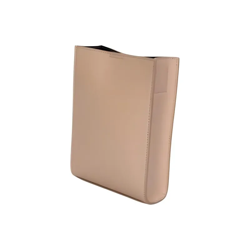 JIL SANDER Calfskin Messenger Bag Shoulder Bag Crossbody Bag Small Size Men's Beige-3