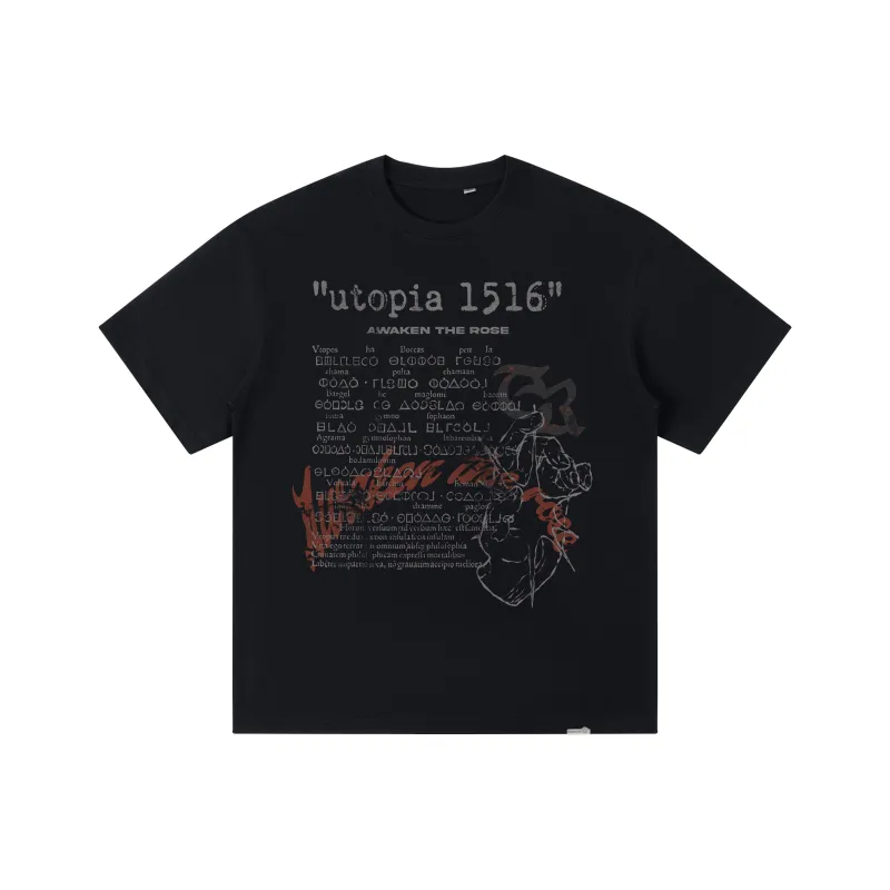 AWAKEN THE ROSE T Shirt Unisex Black-0