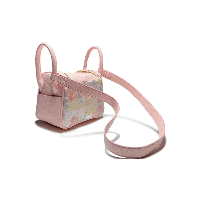 ESNSY Silk Blend Fabric Shoulder Bag Regular Women's Pink-3